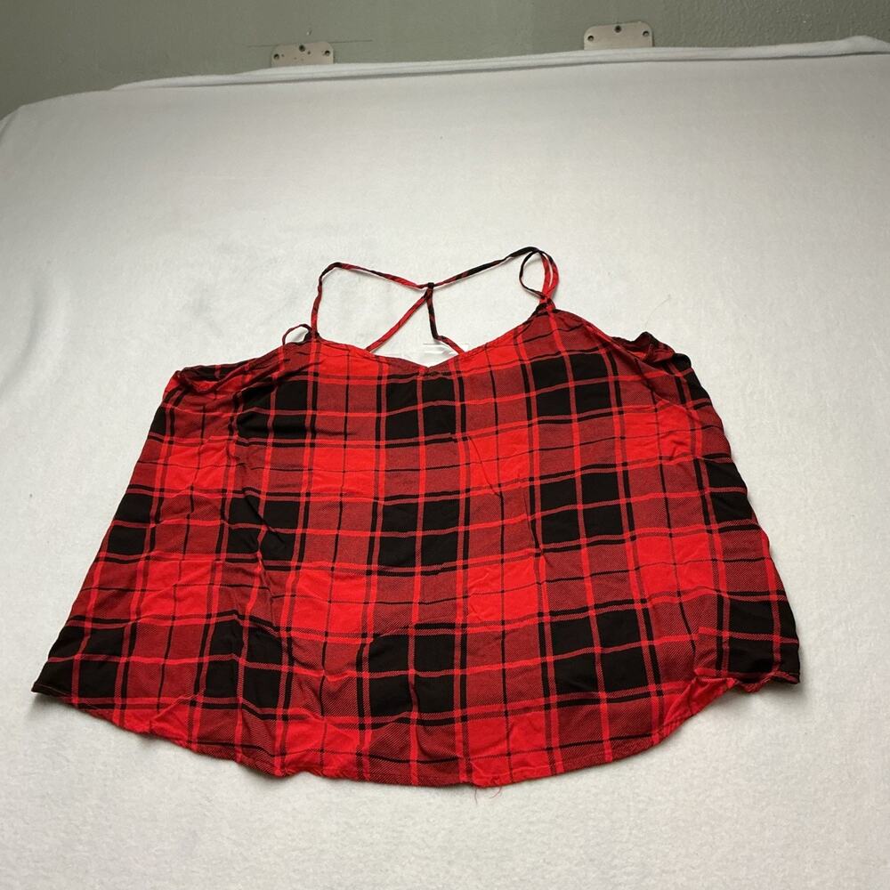 No Boundaries Women’s Cami Top Size XXL Red And Black Plaid , 3999